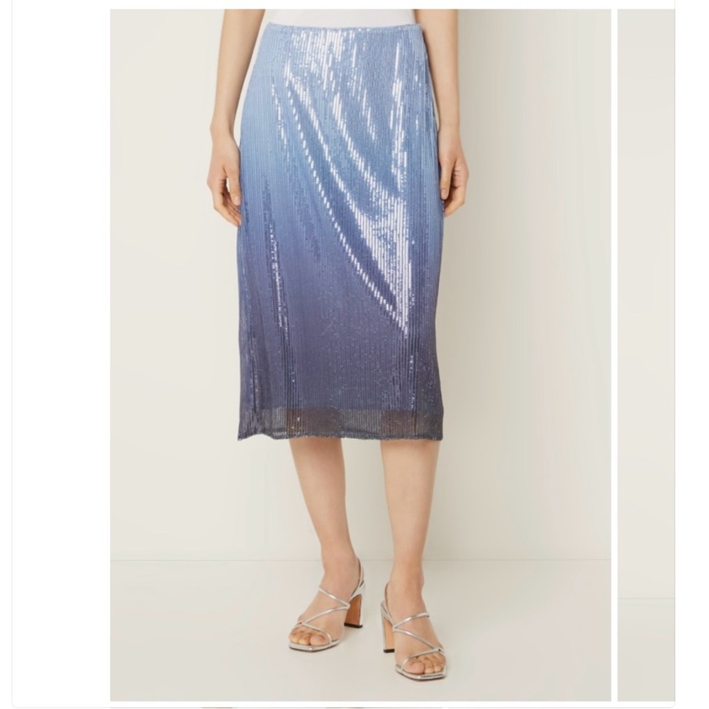 New - Samsoe blue ombré sequin Saagneta skirt 15160 Ombre Heron